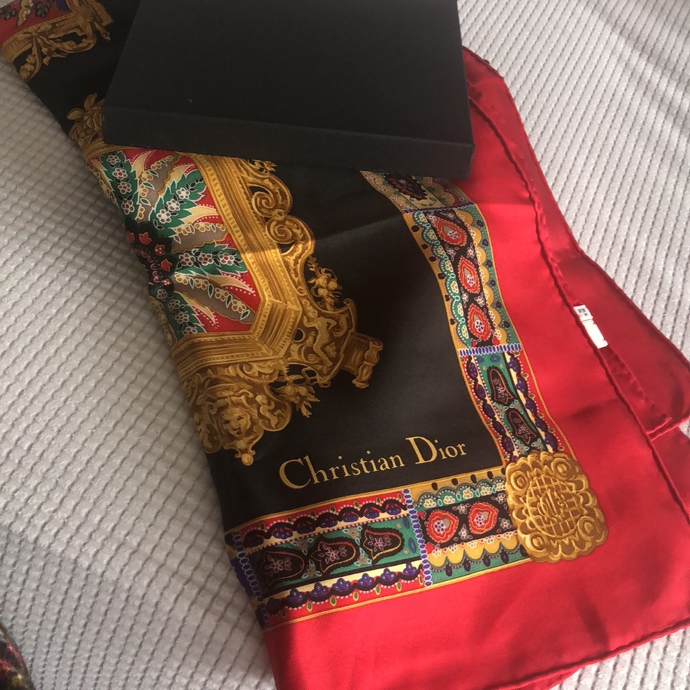 Christian Dior NWOT Multicolor Authentic Silk Scarf - Picture 10 of 10